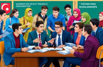 Azerbaycan Devlet Pedagoji Üniversitesinin eğitim ücretleri ve mevcut burs olanakları hakkında bilgilendirici bir tablo.