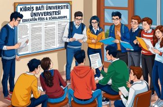 Kıbrıs Batı Üniversitesinin eğitim ücretlerini ve burs olanaklarını gösteren bilgilendirici bir görsel.